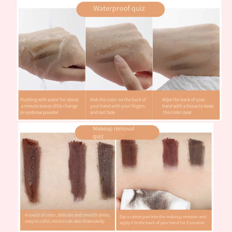 Eyebrow Powder Palette Cosmetic Brand Eye Brow Enhancer Professional Waterproof Makeup Eye Shadow With Brush Mirror Box 3 Color