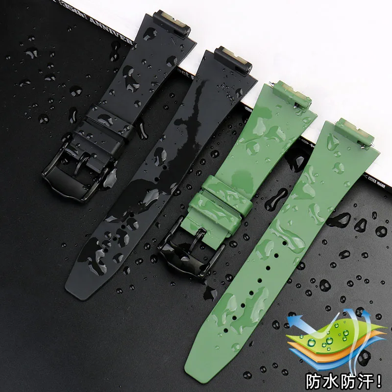 Men Rubber Watchband Modified Strap For C-asio G-SHOCK  GA2100 GA2110 GM2110 Series Silicone Watch Bracelet 16mm  black/green