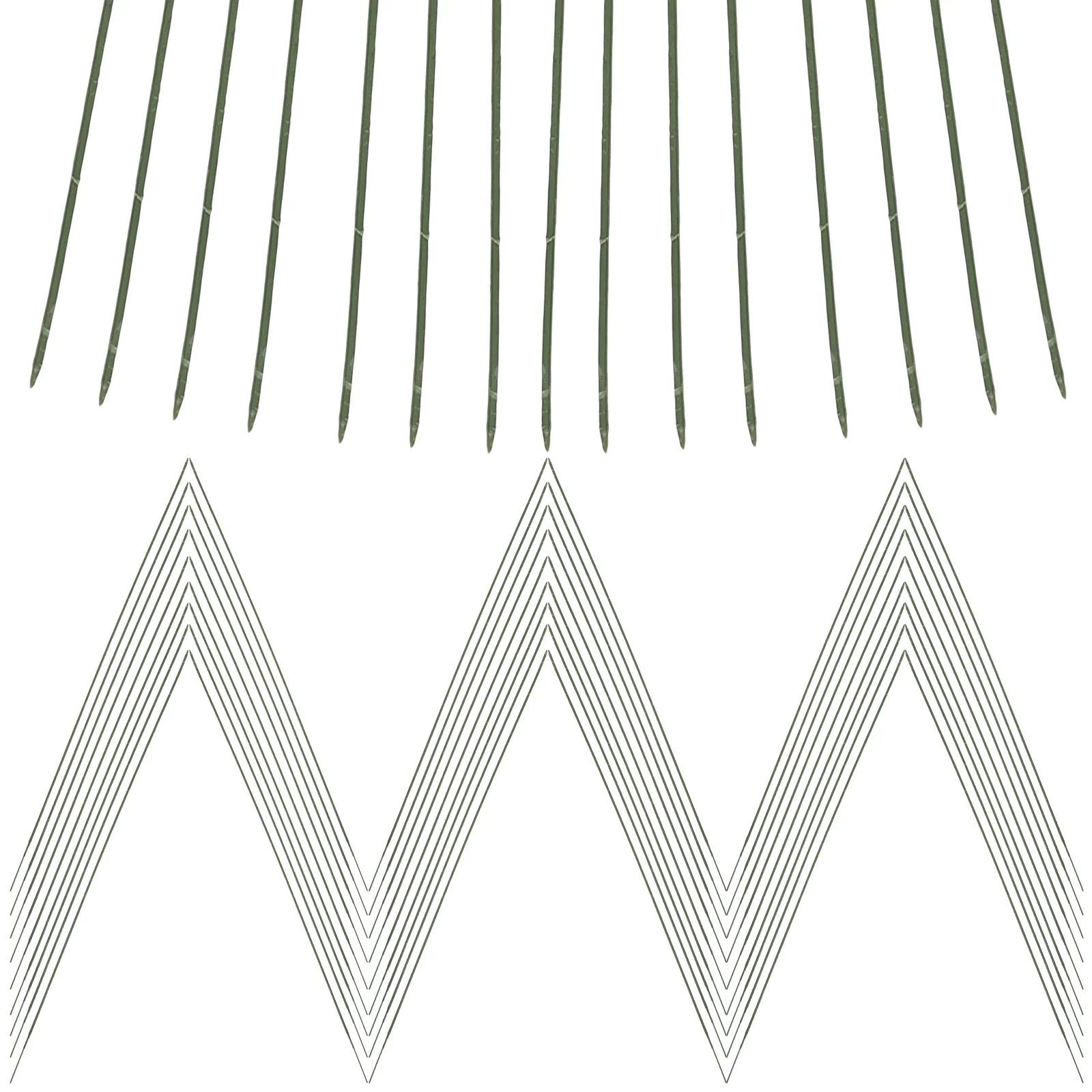 100本 グリーンフローラルロッド 軽量アイアンフラワーステム 結婚式 パーティー ガーデン DIYブーケアレンジメントサポート デコレーションステム