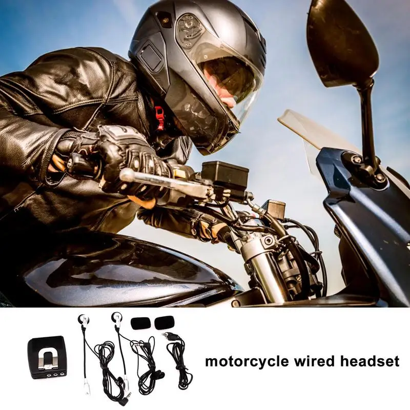 Interphone Helmet Accessories Motorcycle Wired Earpiece Kit Cycling Audio Clip Complete Bracket Accessory For 2 Riders