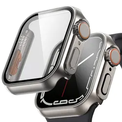 Glass+Case for Apple Watch 44mm 45mm 41mm 40mm 42mm 46mm Screen Protector Cover Change Ultra Bumper iWatch Series10 9 8 7 SE 6 5