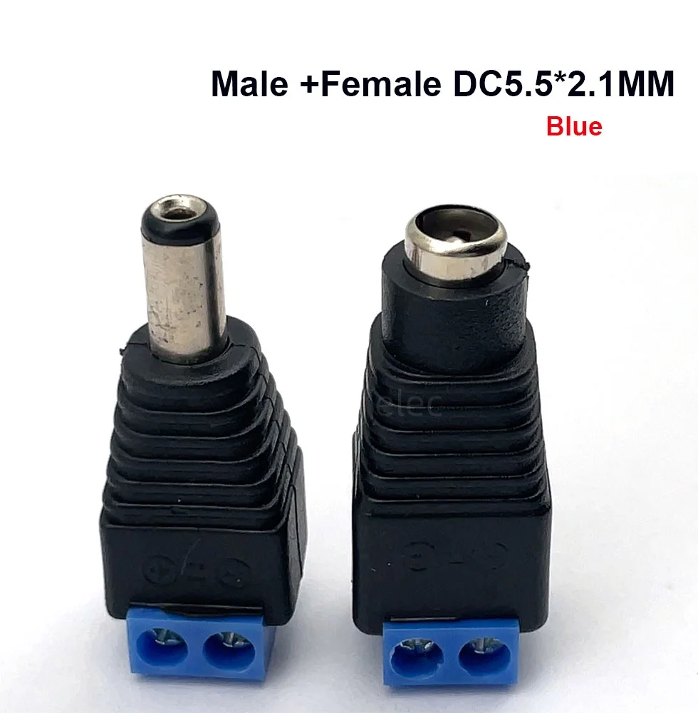 5/10Pcs DC Power Male Female Plug Jack Connector Adapter 5.5 x 2.1mm  For 3528 5050 LED Strip Light Camera