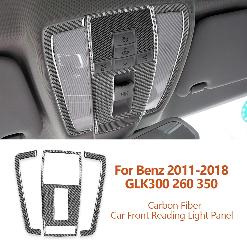 For Mercedes Benz 2008-2015 GLK GLK300 260 350 Carbon Fiber Car Front Reading Light Panel Decorative Stickers Auto Accessories