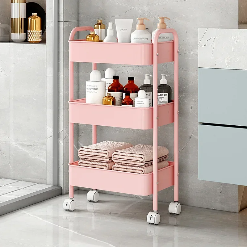 

Mobile Storage Rack Trolley Organizer Kitchen Household Multifunctional Cart With Wheels Home Accessories Multi Storey Bookshelf