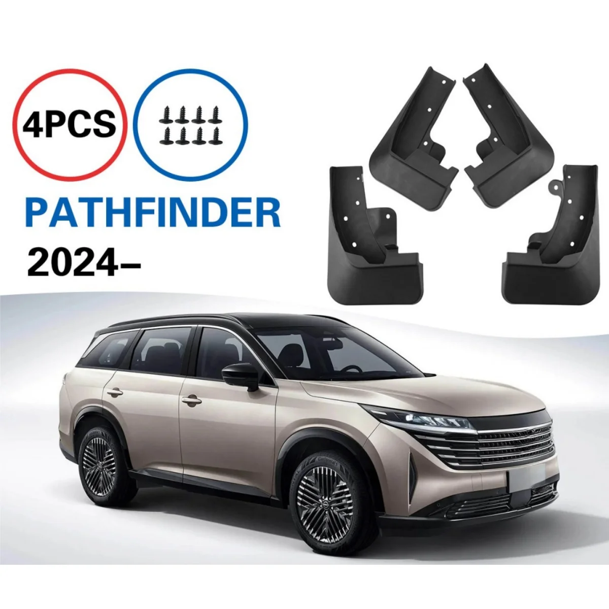 Easy Install Car Fender with Screw MudFlaps For Pathfinder 2024+ Anti-splash No Punch Mud Flap Splash Guard Mudguards