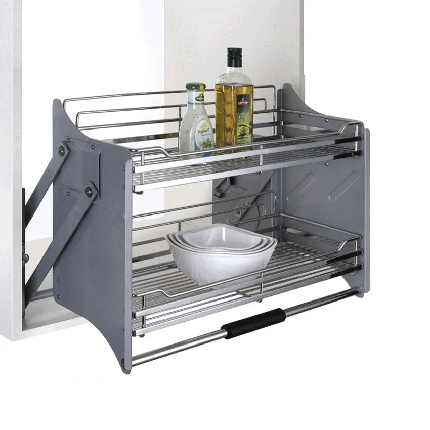 pull basket pull-down wall cabinet pull basket kitchen storage ,Install depth ≥310mm,height ≥564mm