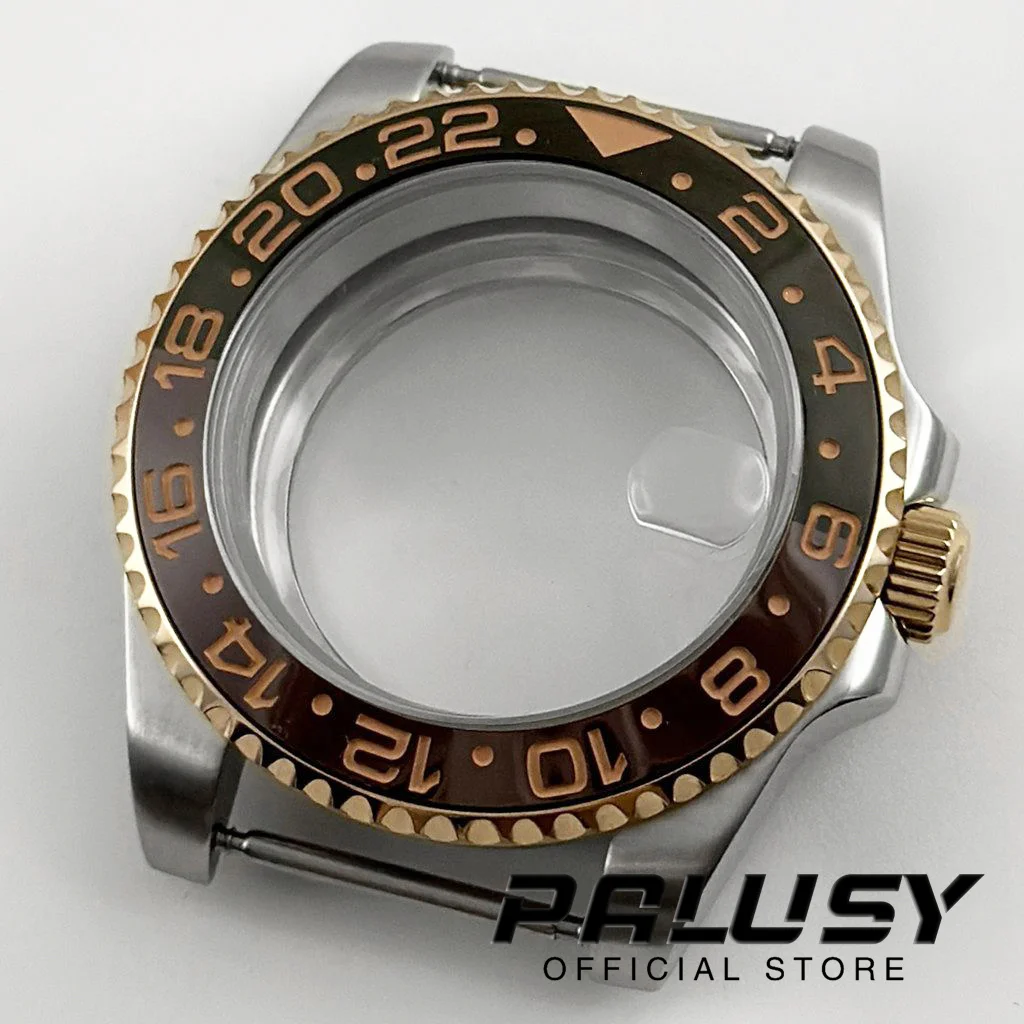 

Rose Gold Plated High Quality Case Stainless Steel Sapphire Glass for NH34 NH35 NH36 ETA2824 Movement Waterproof GMT Watch Case