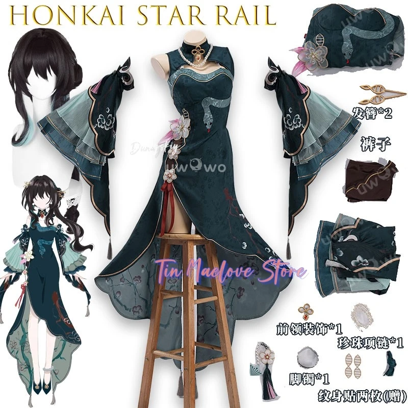 Ruan Mei Cosplay Honkai Star Rail Fanart Ruan Mei Ruanmei Qipao Version Cosplay-Kostüm Halloween-Kostüm Sexy Party Jirai Kei Kawa