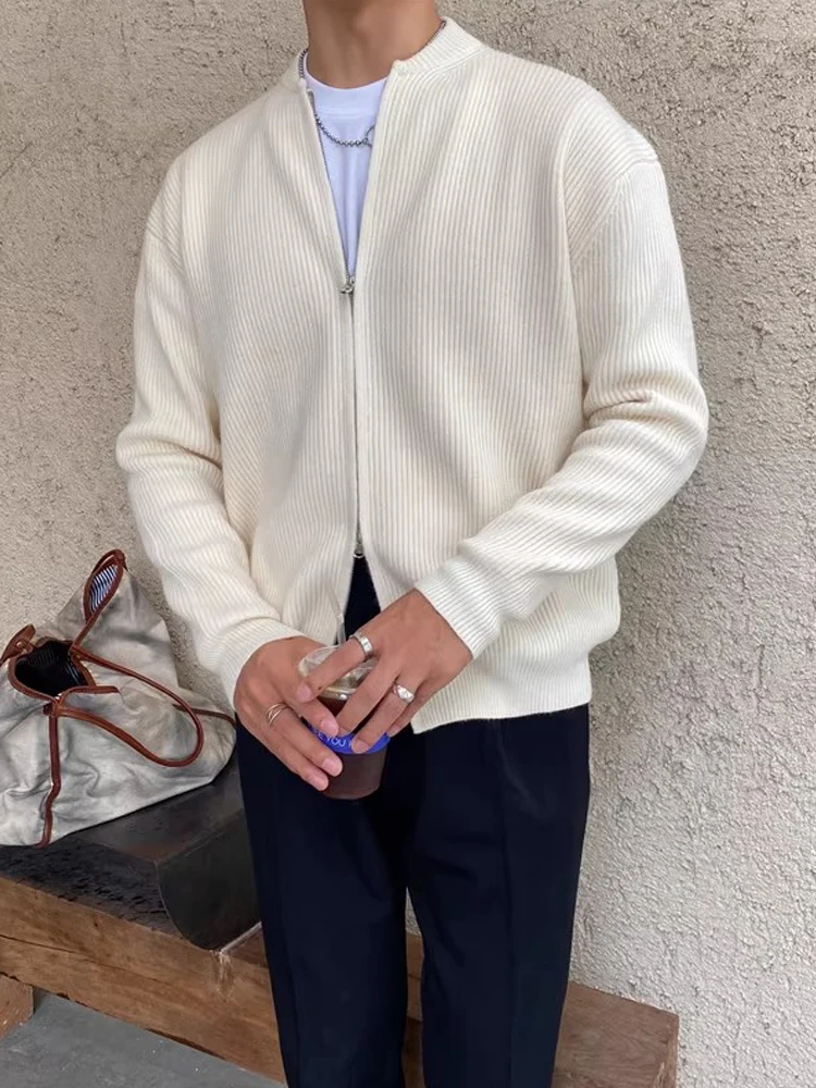 

Мужской однотонный вязаный свитер, куртка, повседневный кардиган, корейская мода, осенне-зимние свитера, пальто, уличная верхняя одежда, одежда