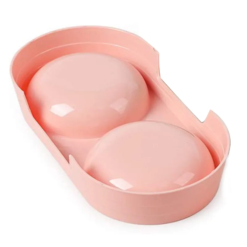 Новая кормушка для домашних животных розового цвета, пластиковая двойная миска для кошек и собак, миски для еды, контейнер для еды для домашних животных, принадлежности