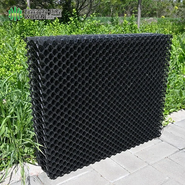 Poultry farm imported plastic evaporative honeycomb mat, plastic cooling PP heat sink