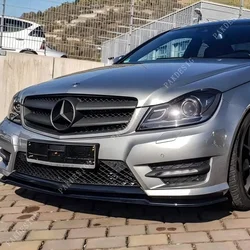 3PCS for Mercedes Benz C Class C63 AMG W204 S204 Front Bumper Lip Spoiler Splitter  ABS Body Kits Accessories Tuning 2007-2014