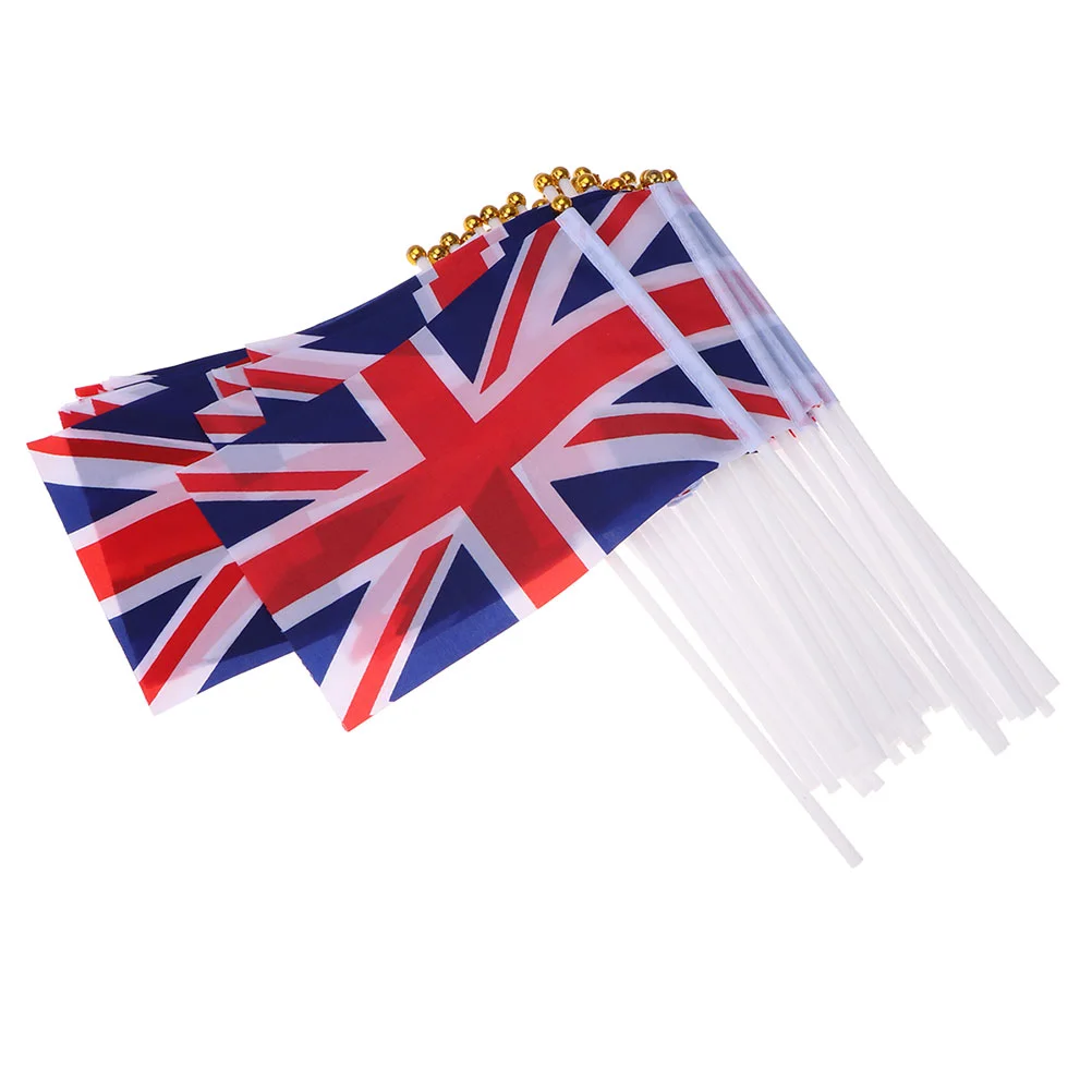 Mini Uk Flag Great Britain Waving Football Accessories Polyester Flags Stick Handheld