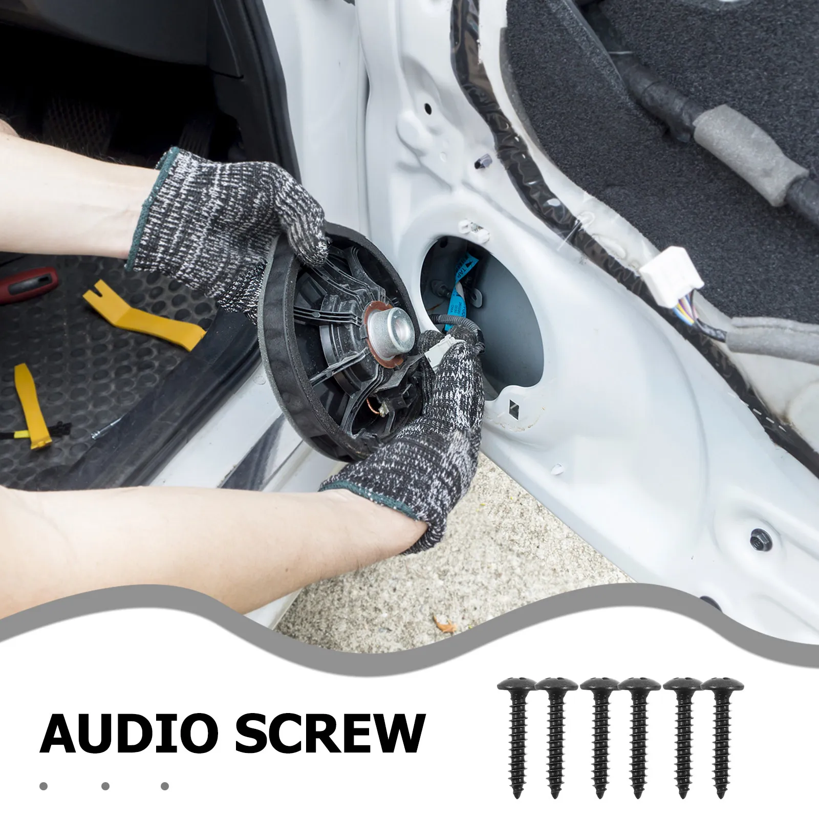 100Pcs Speaker Grille Screws Precise Fit Metal Car Stereo Mounting Screws for Vehicle Audio Installation Dashboard Door Panel