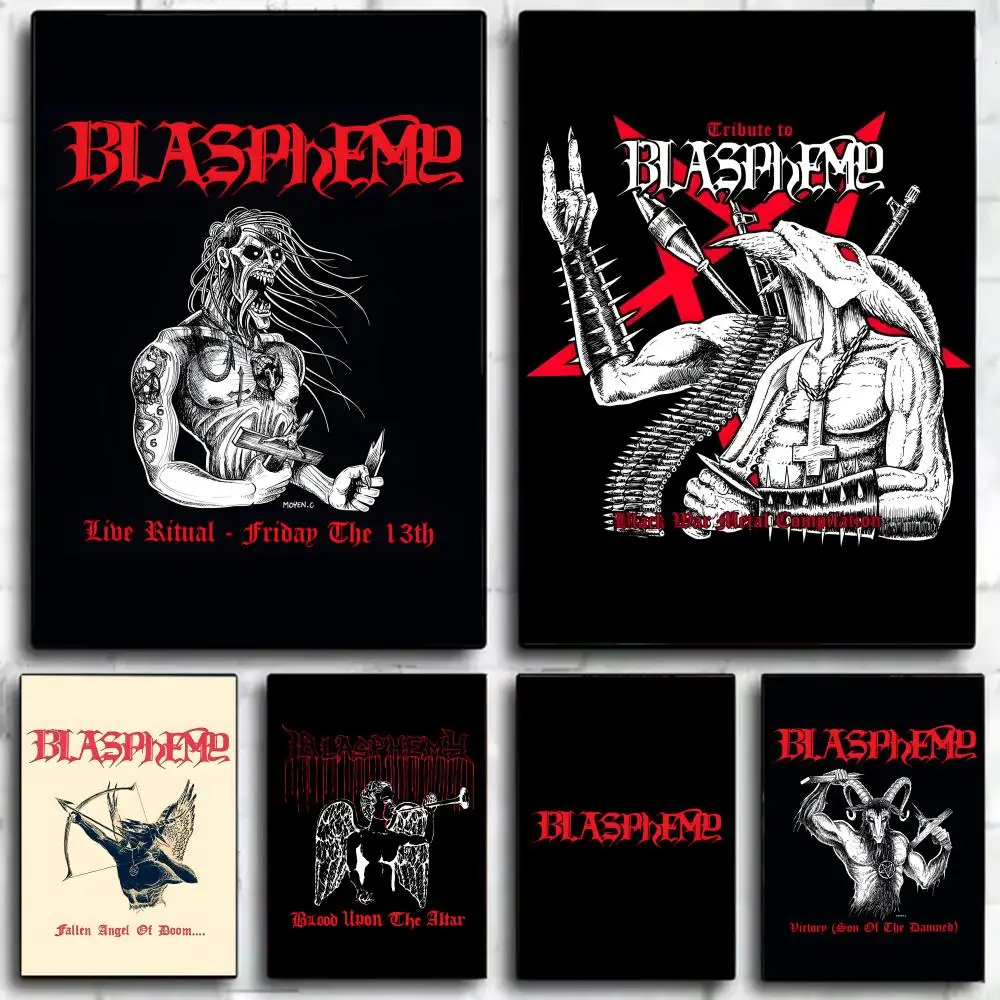 Aggressive Extreme Death Metal Band B-Blasphemys Poster Wall Art Print Poster Decorative Mural Home Decor Gift Unframed