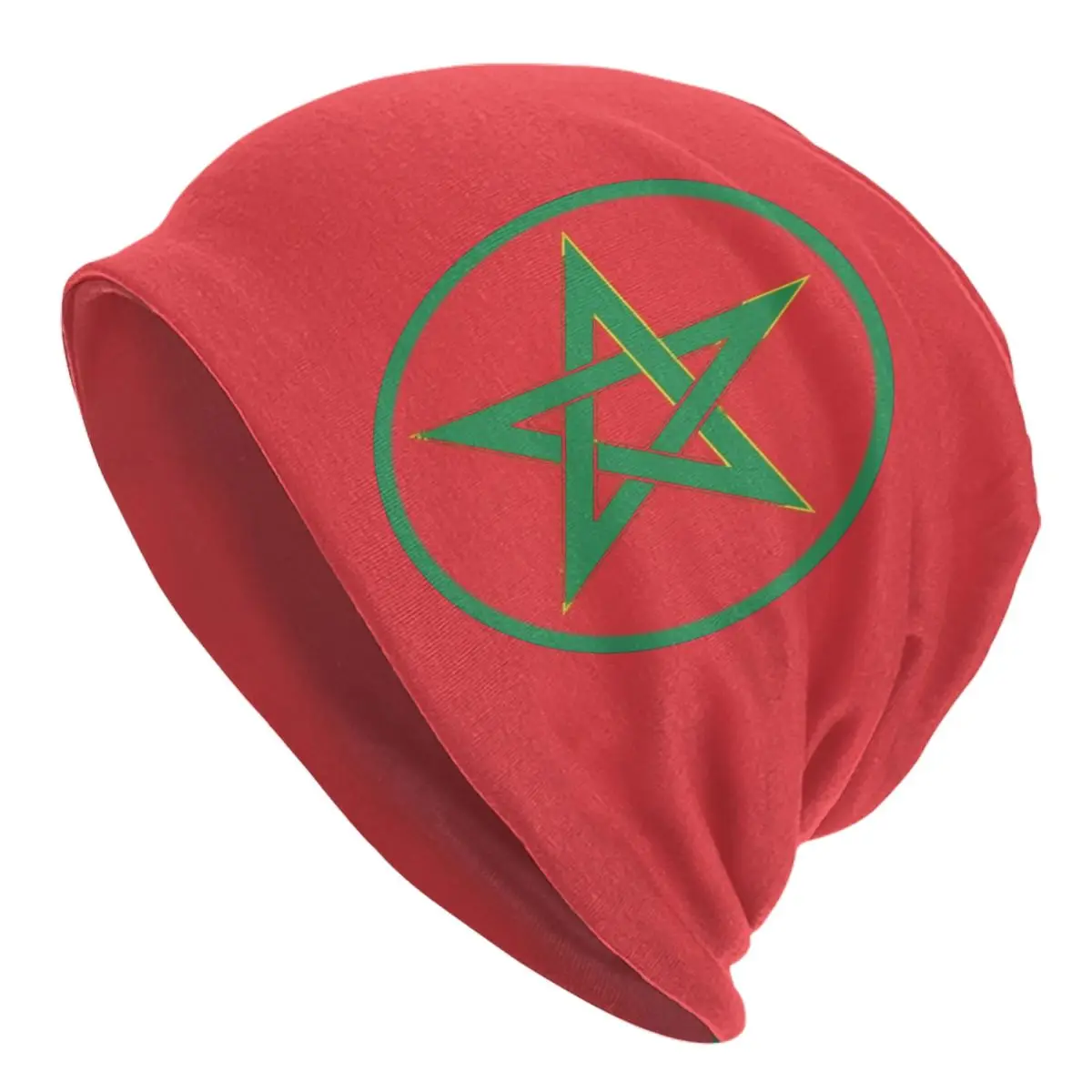 Morocco Seal Sticker Round Flag Bonnet Hat Fashion Outdoor Skullies Beanies Hats Unisex Warm Multifunction Caps