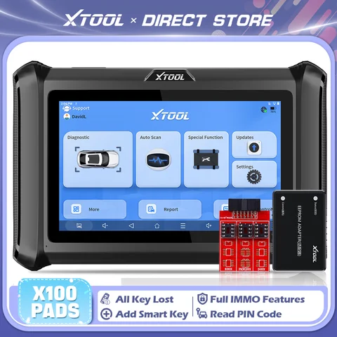 XTOOL X100 PADS Strumento di Programmazione Chiavi IMMO, Immobilizzatore, Perdita di Tutte le Chiavi, Strumenti di Diagnosi Completa del Sistema Auto, 2 Anni, 32+ Reset con CAN FD DOIP