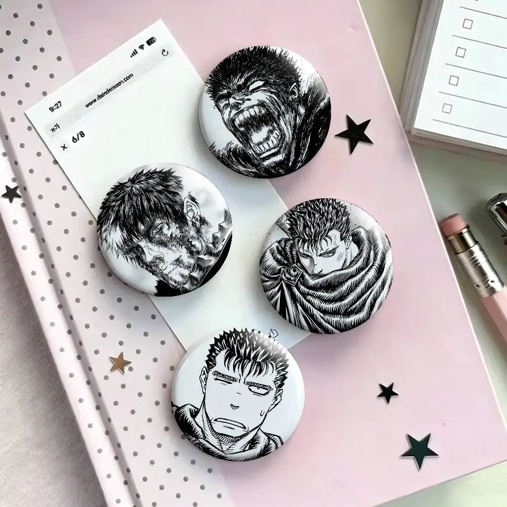Berserk Guts Hot Anime Badges 25 32 44 58 75 mm Round Fans Collect Friends Gifts Brooch Souvenir