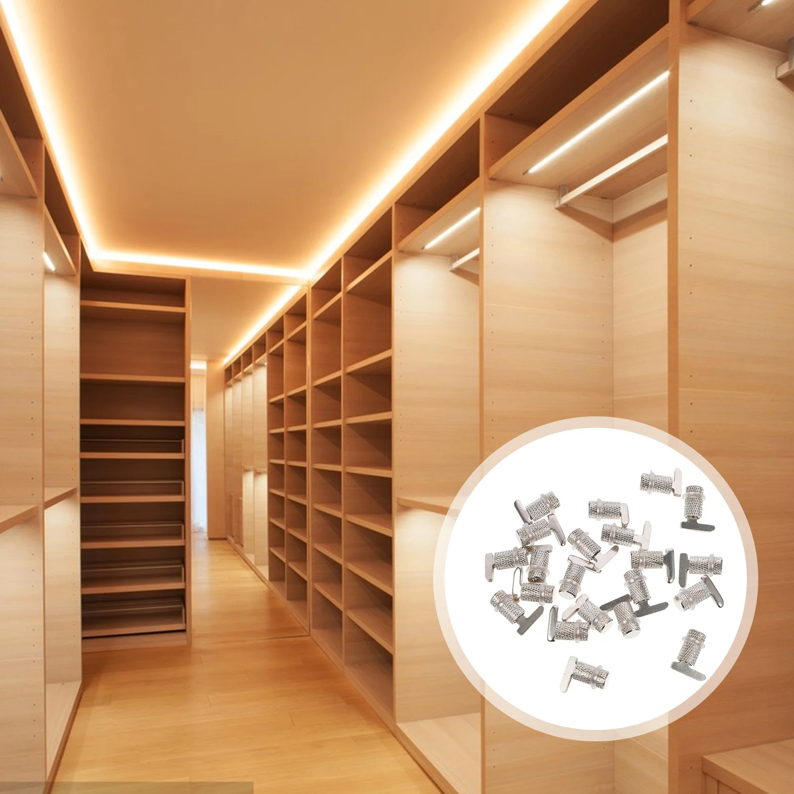 

20Pcs Copper Shelf Support Pegs Durable Rustproof Shelf Brackets for Cabinet Wood Glass Storage Cabinet Supports