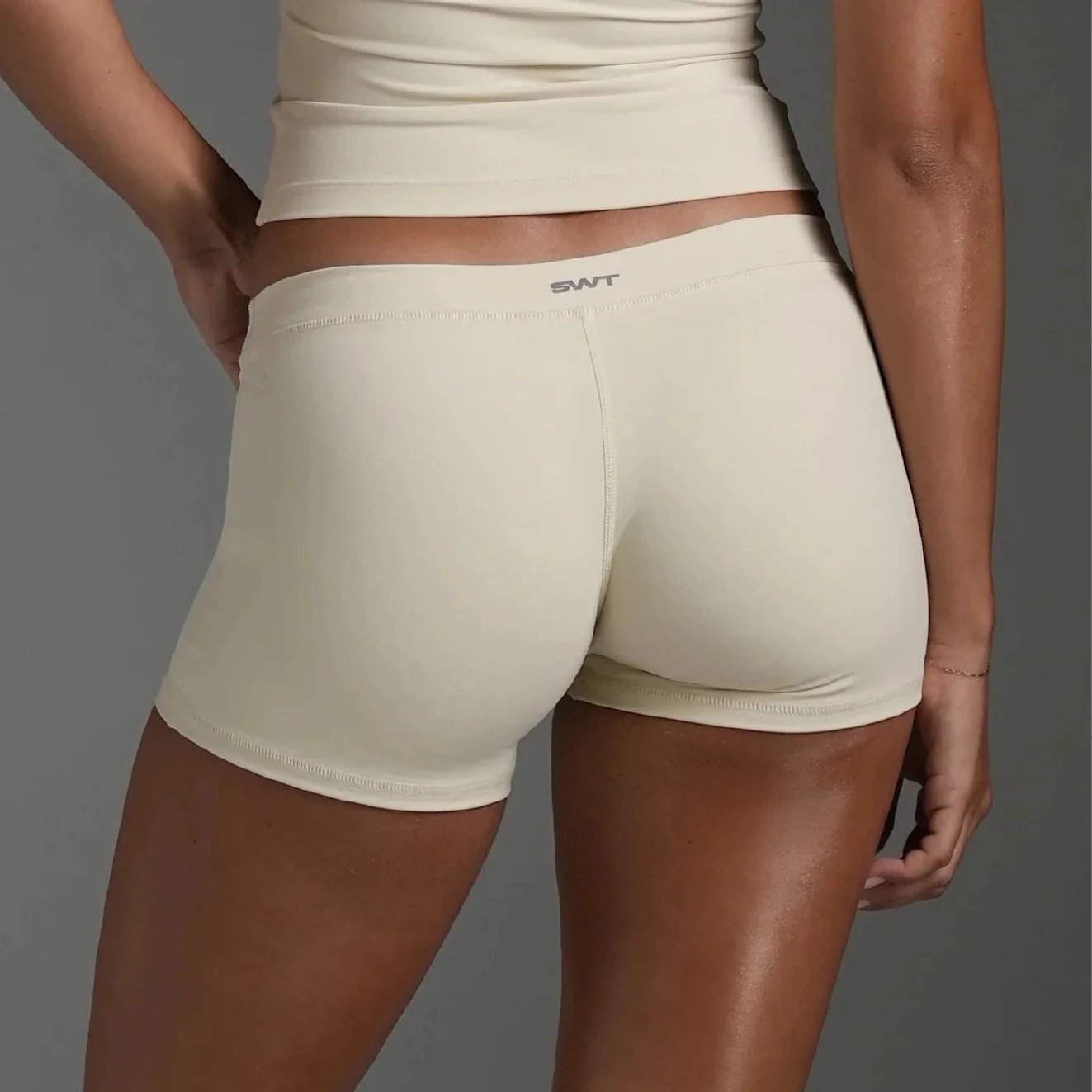 SWT Women Low Waist Yoga Shorts Soft Naked Feeling Stretch Workout Gym Pilates Fitness Biker Shorts Athletic Sport Bottoms