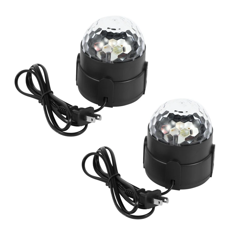 

2X Sound Activated Lights With Remote Control Dj Lighting, RBG Disco Ball, Strobe Lamp 7 Modes Stage Par Light(US Plug)