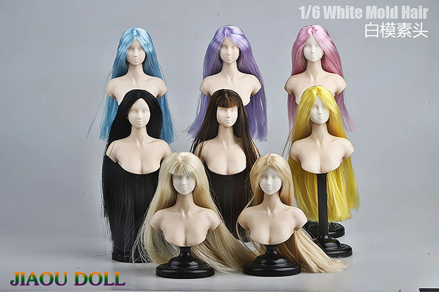 

1/6 Женская Неокрашенная Модель Головы Растение Волосы Практика Головы Игрушки