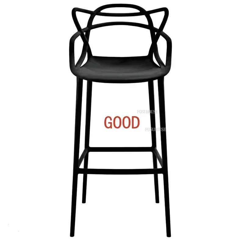 European Bar Chairs for Kitchen Back Bar Stool Household Simple Balcony High Stool Outdoor Plastic Leisure Designer Bar Stools