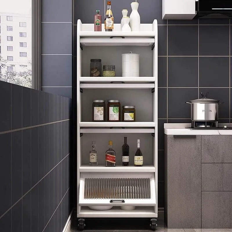 Kitchen Shelves Multi-layer Floor Storage Cabinets Movable Lockers Multifunctional Microwave Oven Oven Lockers