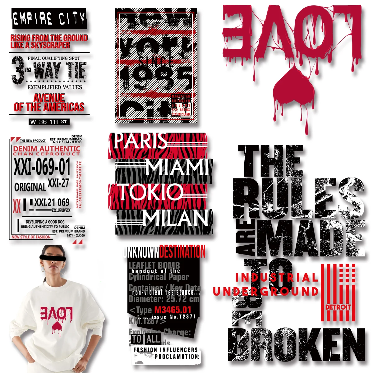 Love Fashion Poster With Hollow Letters \