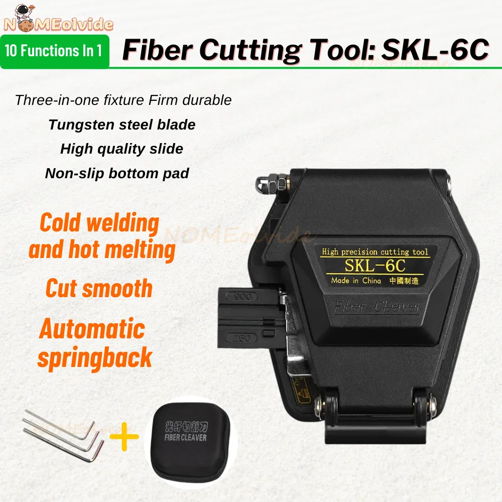 Hot Fiber Optic FTTH Tool Kit with SKL-6C Fiber Cleaver Optical Power Meter 10MW Visual Fault Locator Wire stripper suit sale