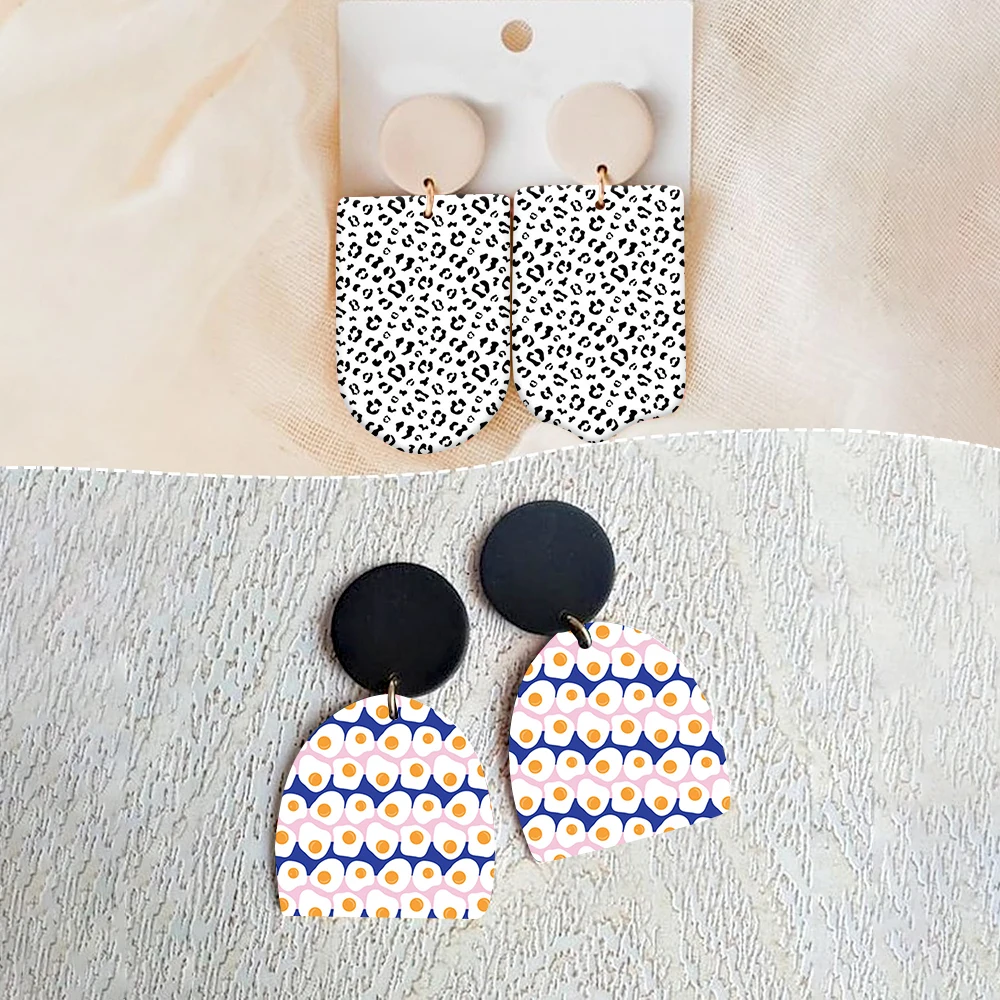 Beautiful Flower Heart Pattern Polymer Clay Watercolor Transfer Paper Pottery Earrings Jewelry Soluble Disposable Sticker Tool
