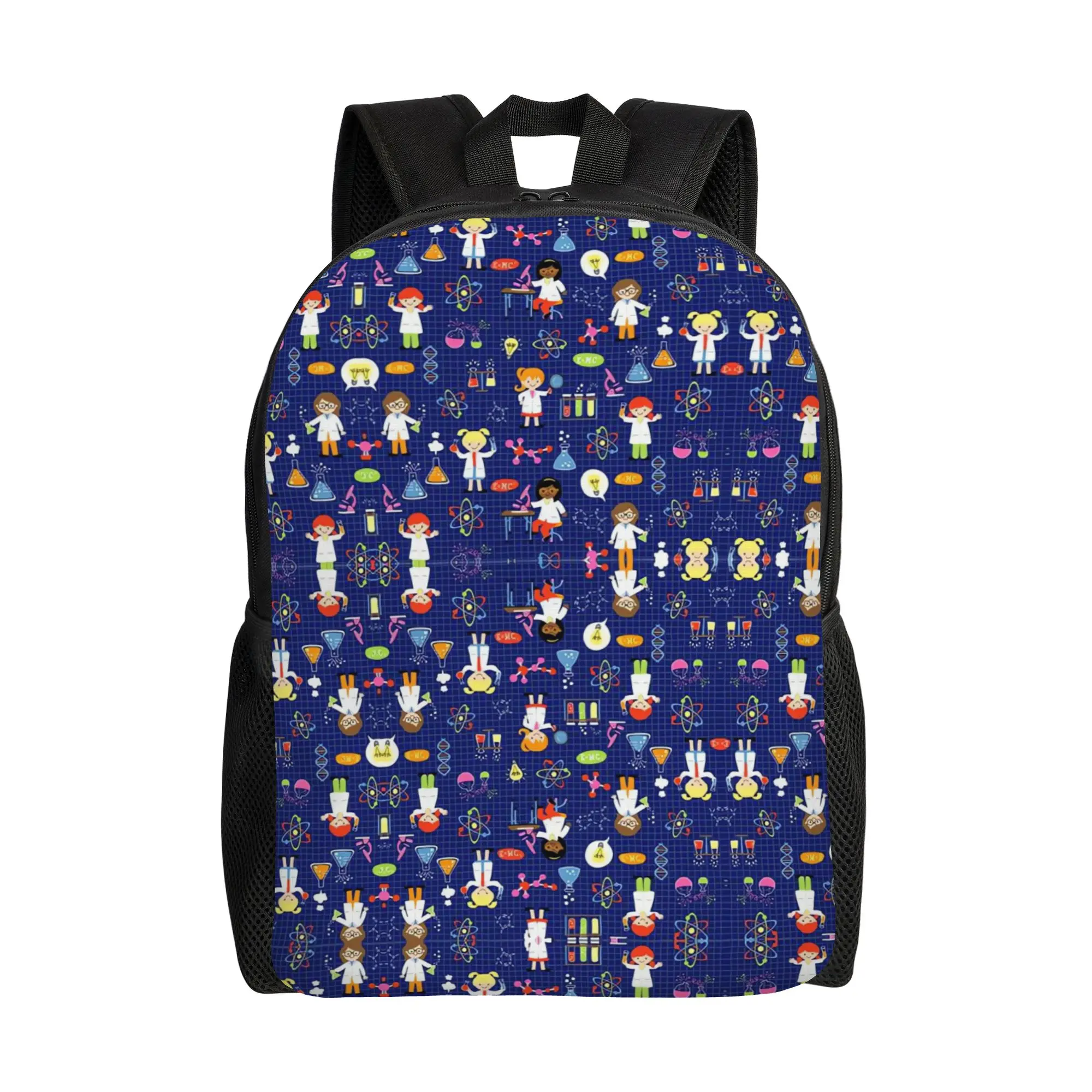 Chemistry Science Test Tubes Lab School Subject Backpack  Trekking Backpacks Boy Design Big High School Bags Modern Rucksack
