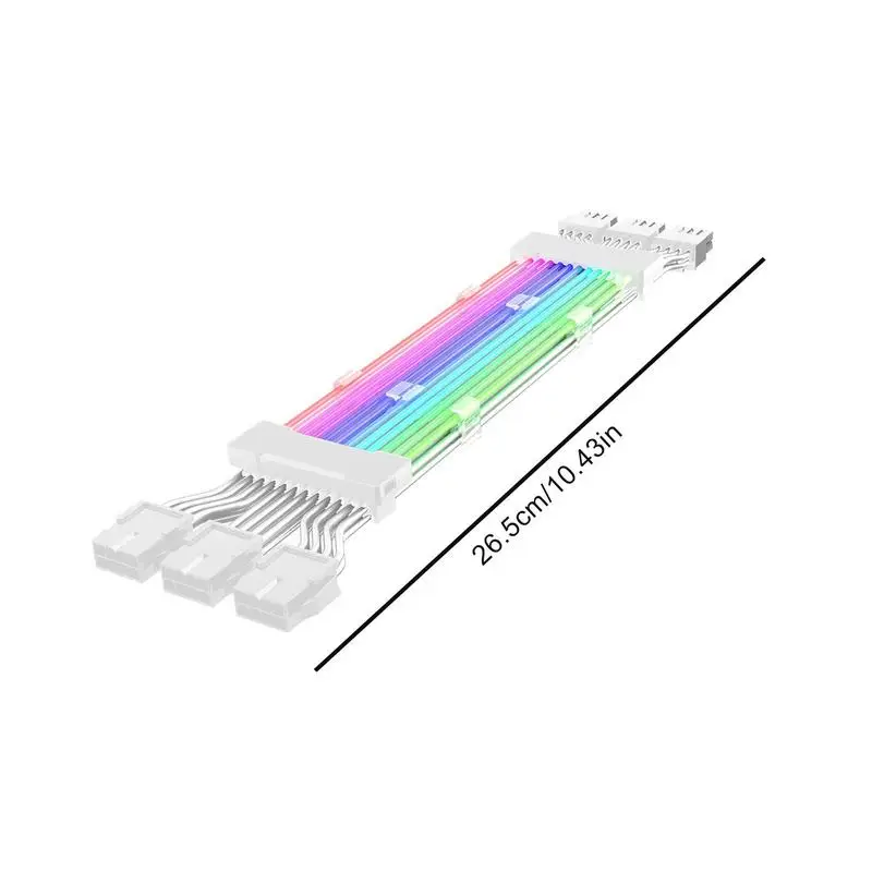 Computer 18AWG ARGB Sync PSU Power Supply Extension Cable Kit ATX 24PIN VGA GPU PCI-E 8PIN RGB Colorful Module Cables