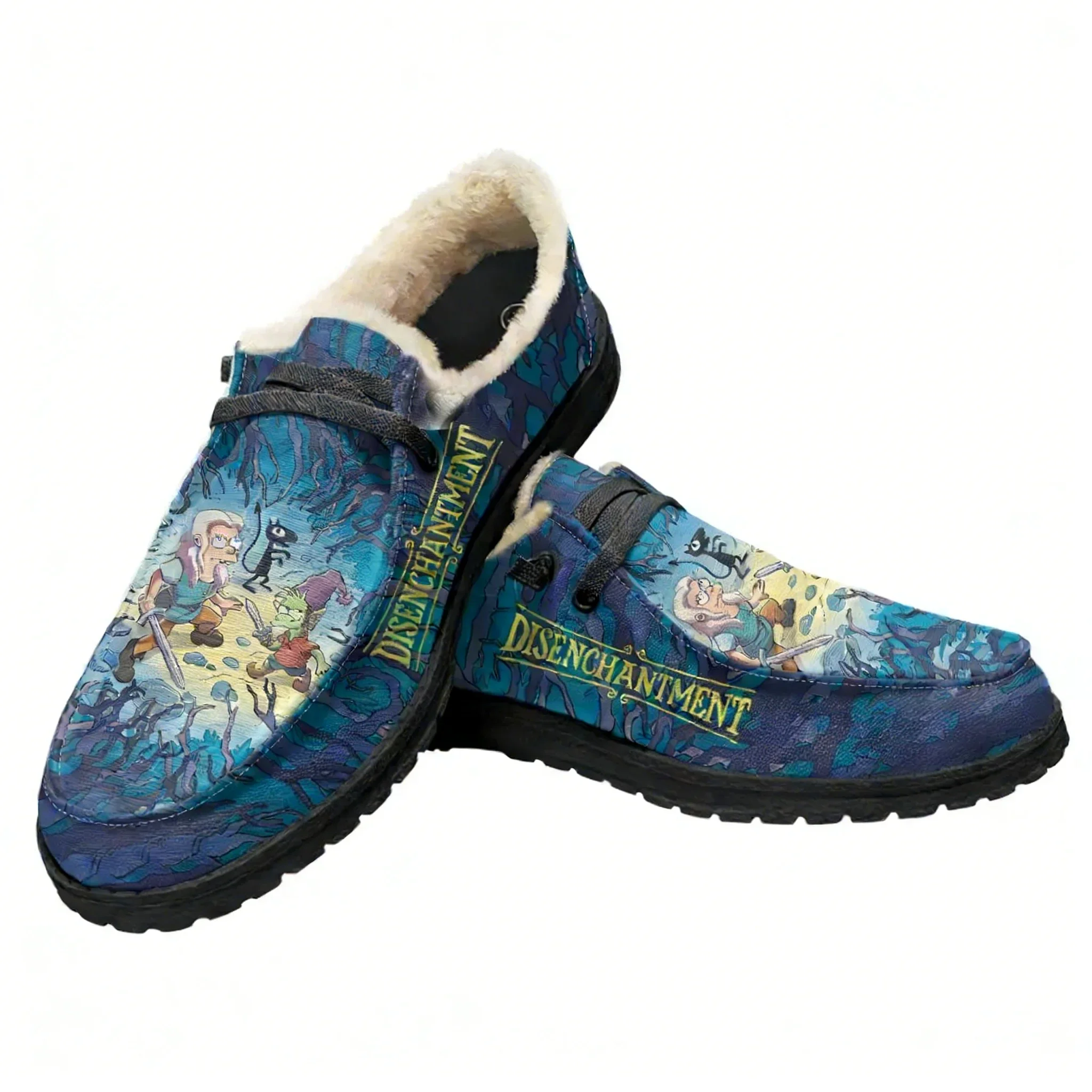 

Disenchantment Velvet Flat Shoes Mens Womens Warm Shoe Indoor Outdoor Light Shoe Personalized Print Custom Made Couple Shoes