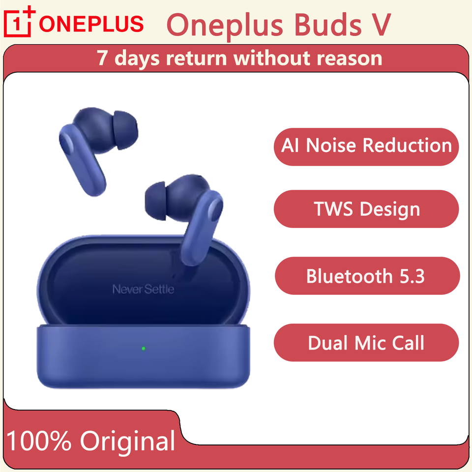 Original OPPO OnePlus Buds V AI Noise Cancelling Bluetooth 5.3 Earbuds, HiFi Stereo Sound, Dual Mic, TWS Gaming Headphones.