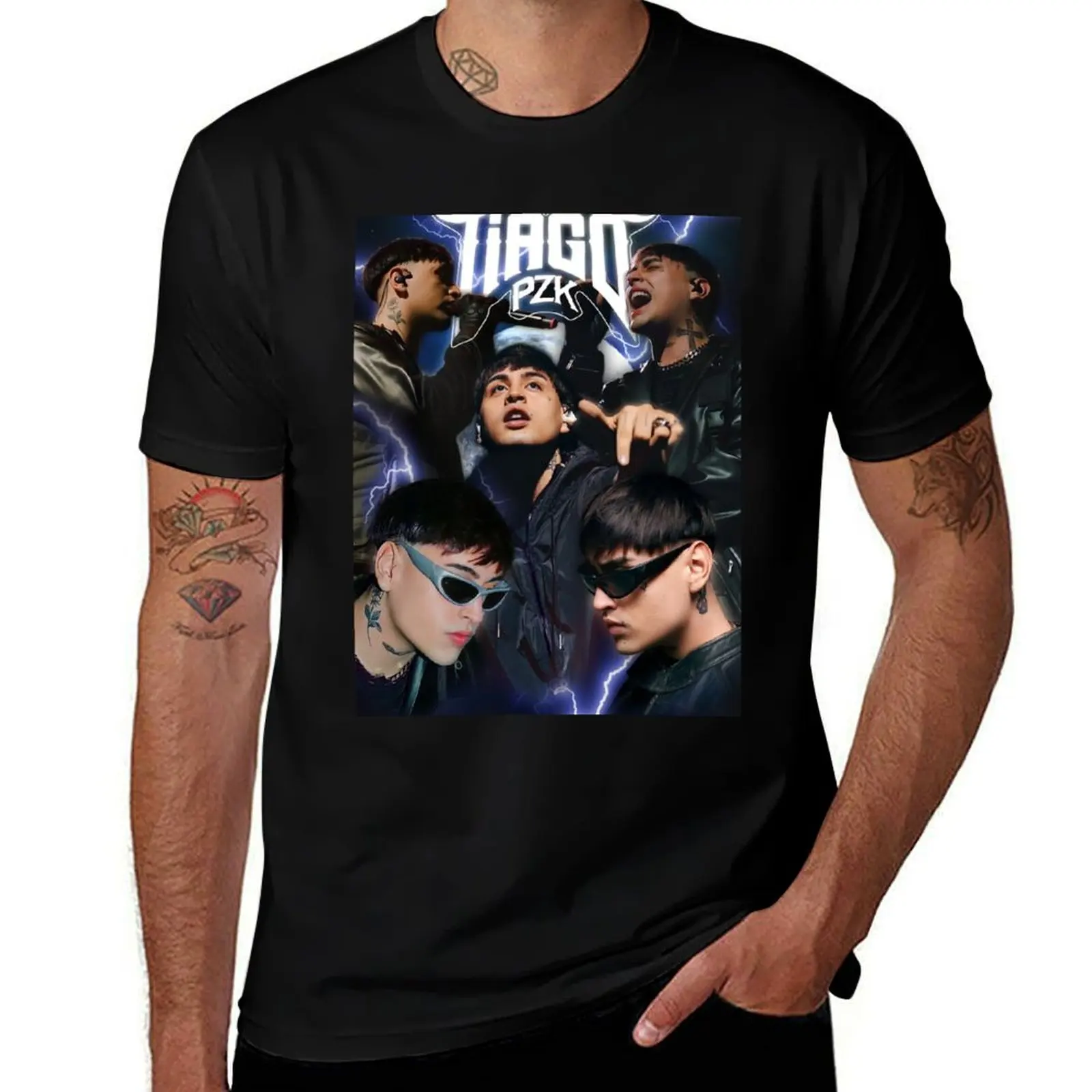 Camiseta Tiago pzk edit, camiseta para hombre, camiseta de algodón lisa, camiseta de lujo para hombre