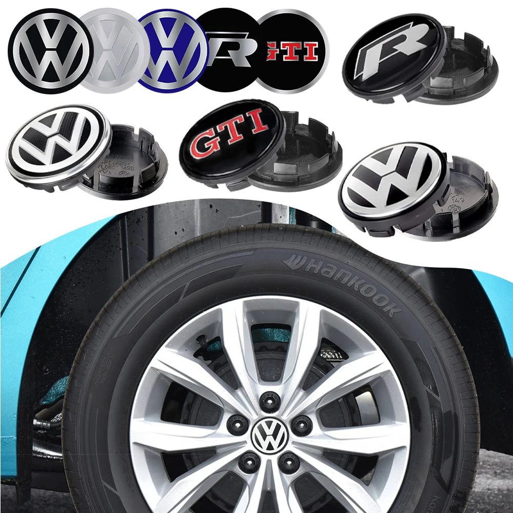 56/60/65/66MM Car Wheel Center Hub Caps Logo Sticker Cover For Volkswagen Passat CC VW R Golf Sagitar Polo GTI Tiguan Variant