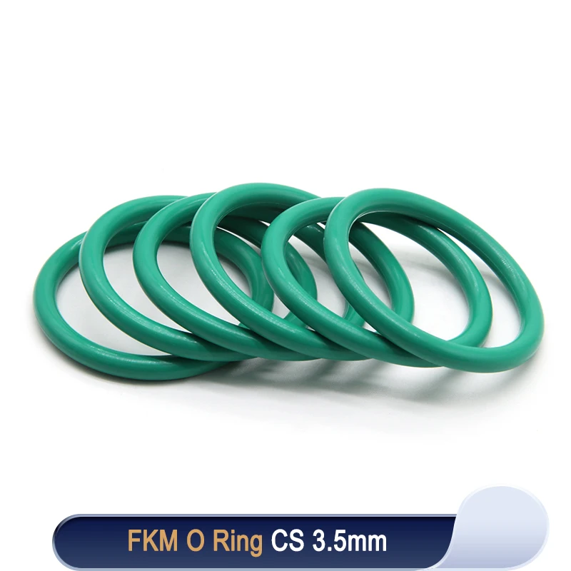 10pcsFKM O Ring Sealing Gasket CS 3.5mm OD 10~100mm Insulation Oil Resistant High Temperature Resistance Fluorine Rubber O Rings