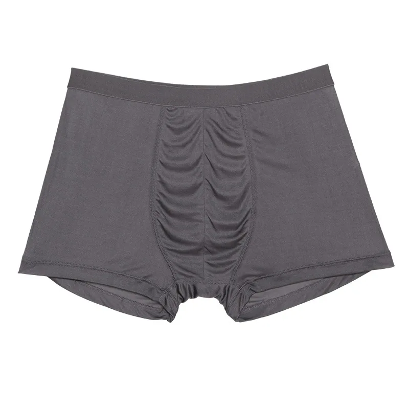 Birdtree 100% Natural Silk Panties Male Sexy Underwear Men Breathable U-Convex Design Elastic Boxers 2023 New U34607C