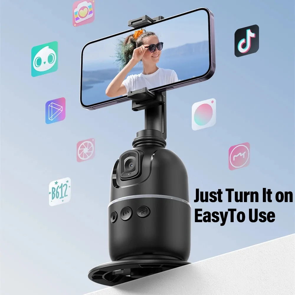 Vibrefon Smart Auto Face Tracking stabilizzatore cardanico 360 ° Selfie Stick treppiede con controllo gestuale per fotocamera Smartphone Mobile