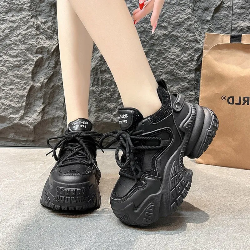 الفاخرة الربيع والخريف جديد حذاء نسائي كاجوال بلون منصة وحيد مكافحة SlipWedge كعب أحذية رياضية أحذية رياضية بوتاس دي موي