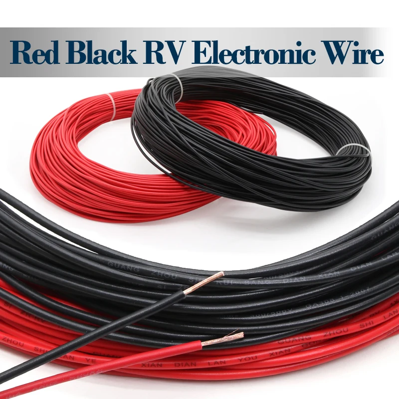 

Red Black RV Pure Copper Wire 10/11~18/20/22AWG Single-Core Multi-Strand Flexible Extensions wire For Car Audio Wire 1~20meters