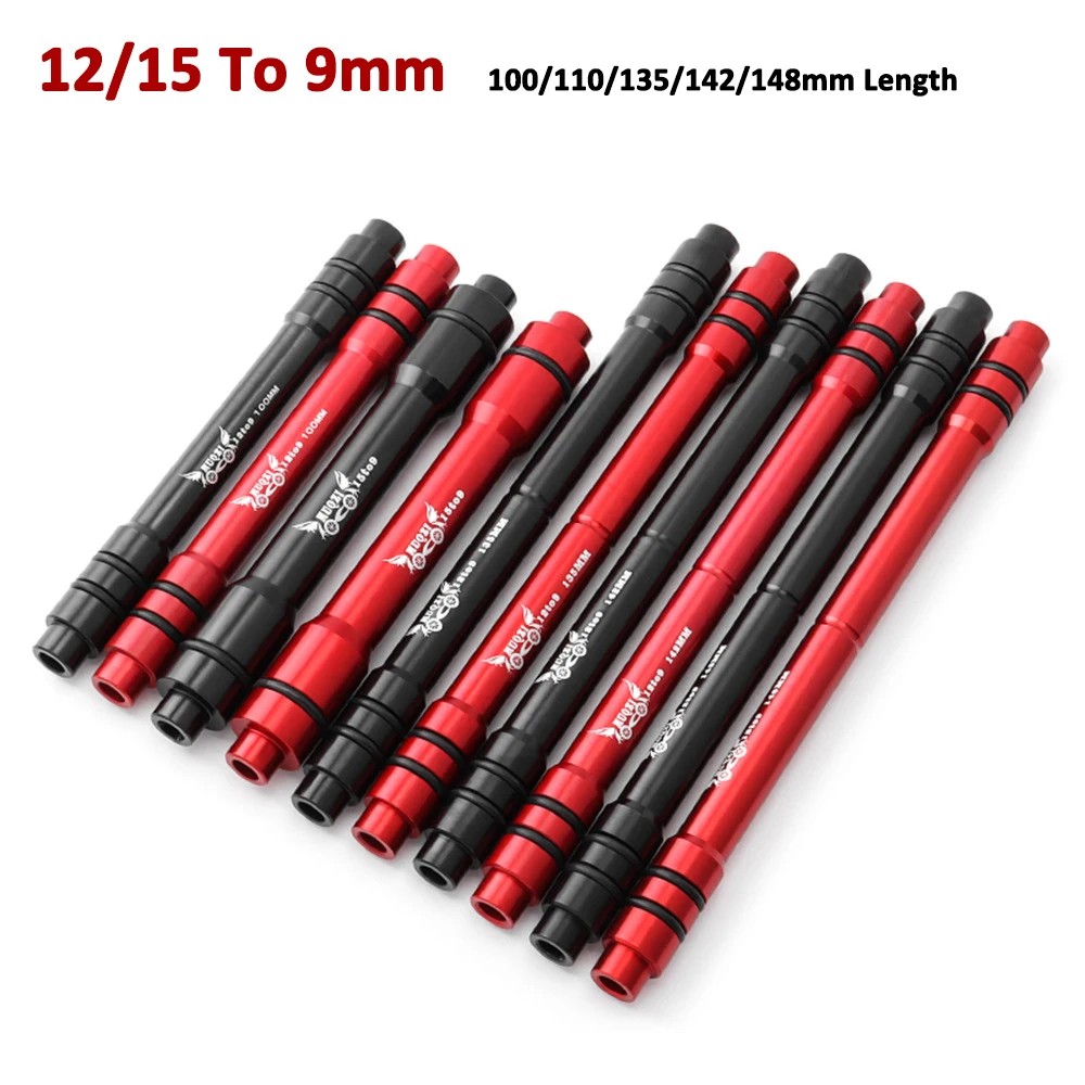 

Прочный адаптер сквозной оси из алюминиевого сплава от 15 до 9, черный, красный, сквозная ось для быстрого выпуска 12 до 9, переднее и заднее колесо велосипеда