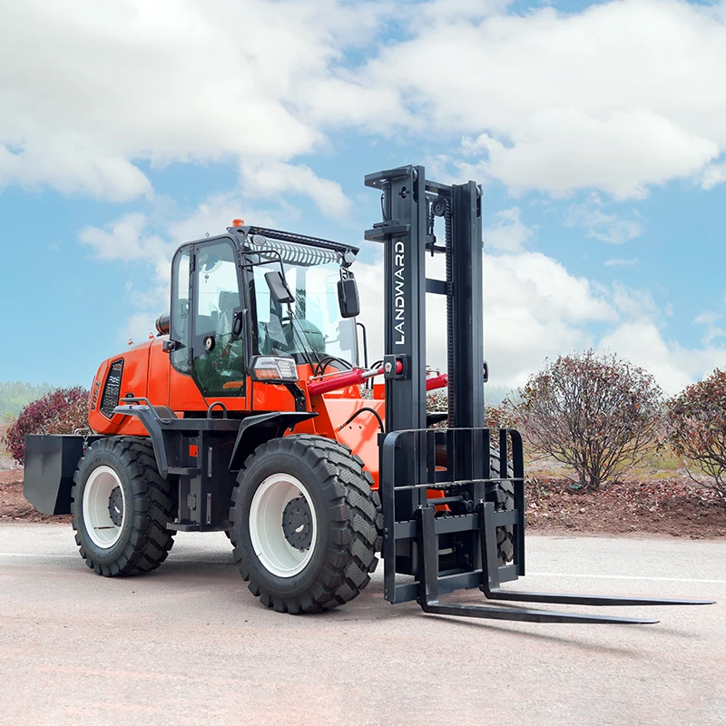 4x4 Forklift off Road Four Wheel All Terrain Forklift 3Ton Truck Handling Equipment 4WD Rough Terrain Diesel Forklift Customized