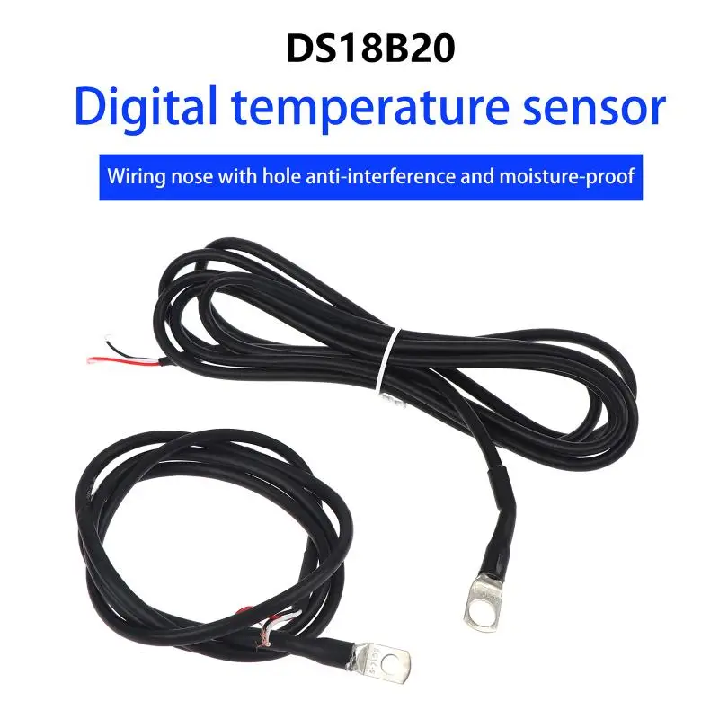 DS18B20 Digital Temperature Sensor Reliable High Accuracy 4/5/6/8mm Probe 1-2M Shielded Cable for Industrial Home Temperature T