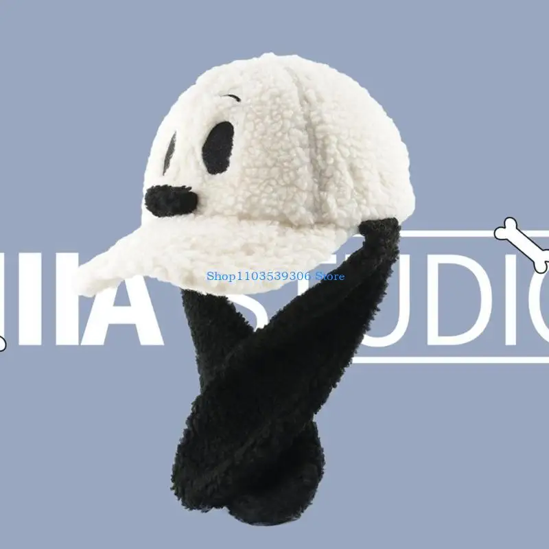 

400A Oversized Puppy Baseball Cap Dad Hats New Year Winter Party Festive Stage Shows Oversized Hats Headdress