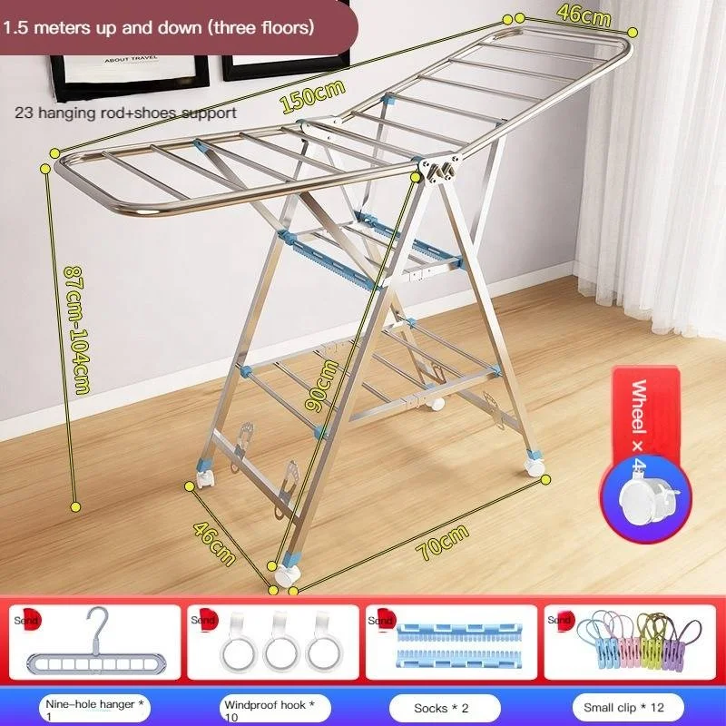 Stendino pieghevole in acciaio inox