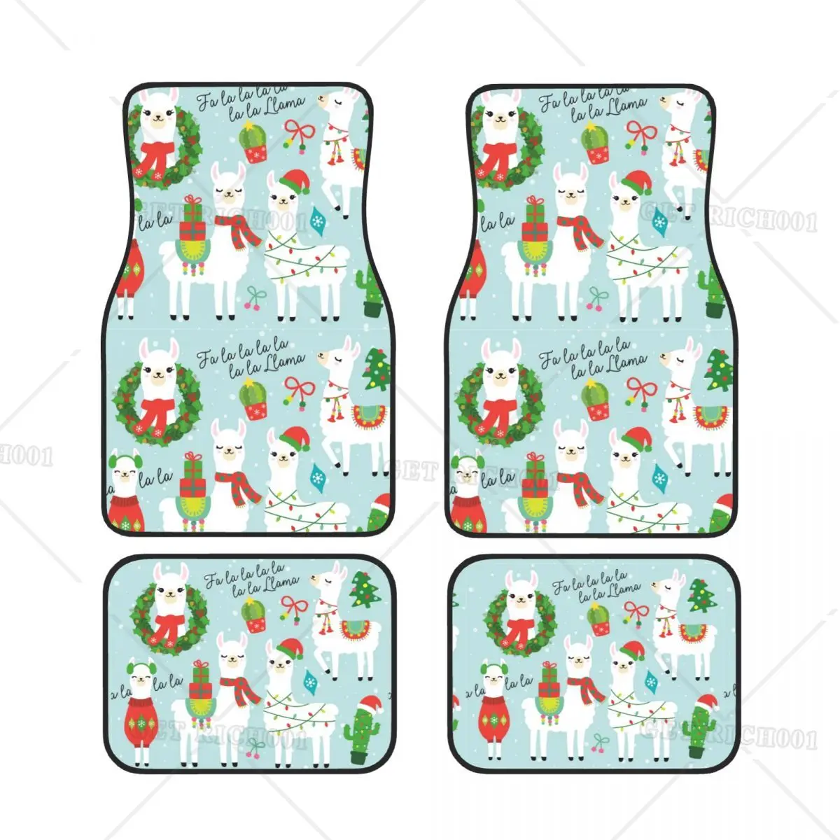 

Alpaca Cute Animal Xmas Car Floor Mats Set of 4 for Men Women Car Accessories One Size Thick Car Floor Carpets