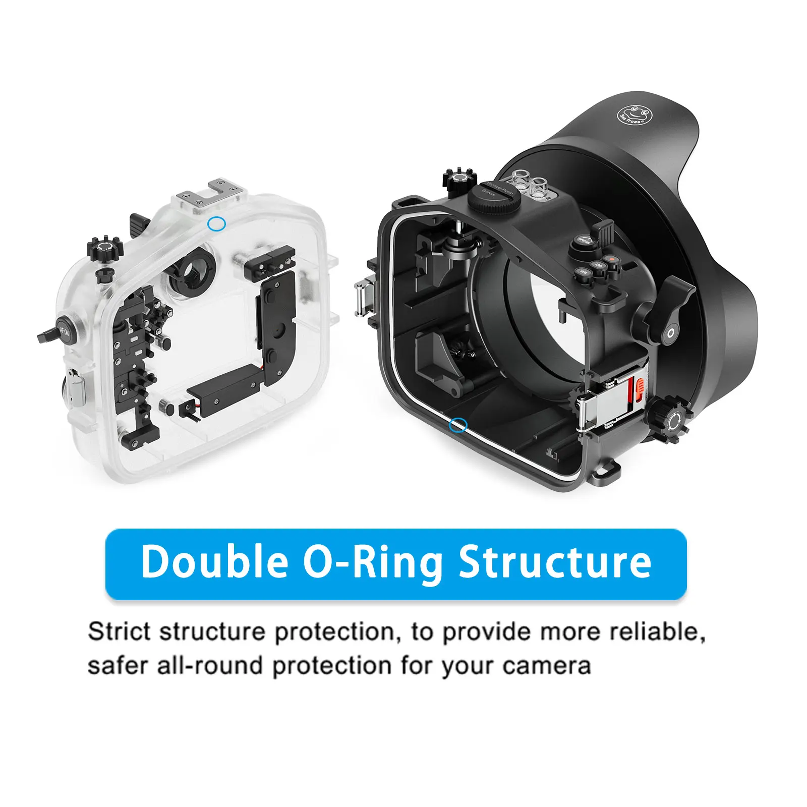 Seafrogs caixa à prova d'água para câmera fujifilm X-H2 xf 18-55mm 1:2.8-4r 40m de profundidade caixa de mergulho subaquático para mergulho