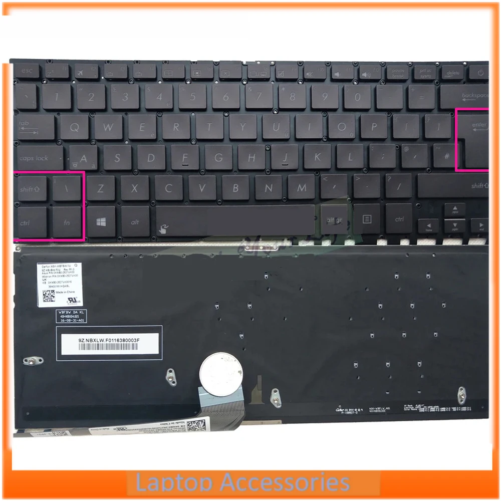 Teclado retroiluminado para ordenador portátil ASUS UX430 UX430U UX430UA UX430UQ UX430UAR 9Z.NBXBW.F0U 0KNB0-2627UK00 2627LA00